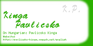 kinga pavlicsko business card